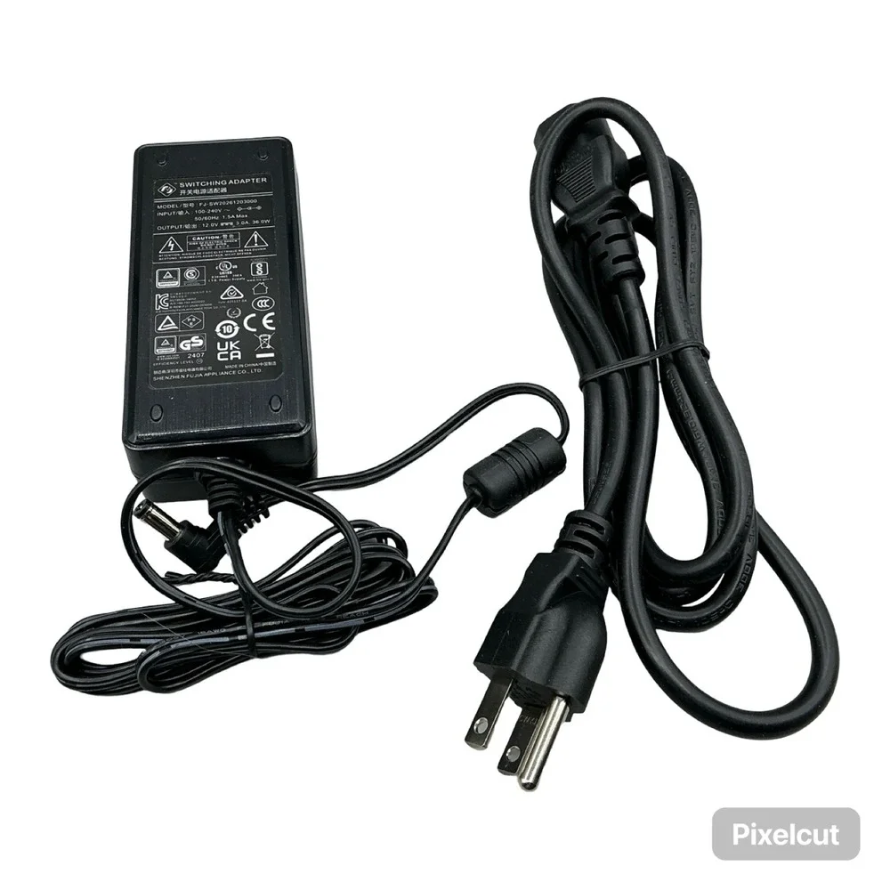 Fujia FJ-SW20261203000 Switching Adapter 12V 3A 36W Power Supply AC DC Cord
